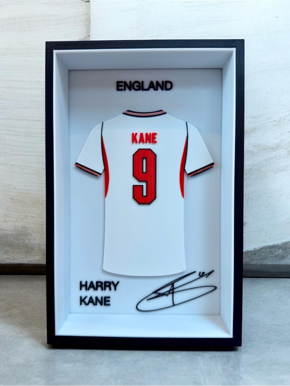 Harry Kane England Jersey Display Shadow Box Soccer Wall Art Fan Gift